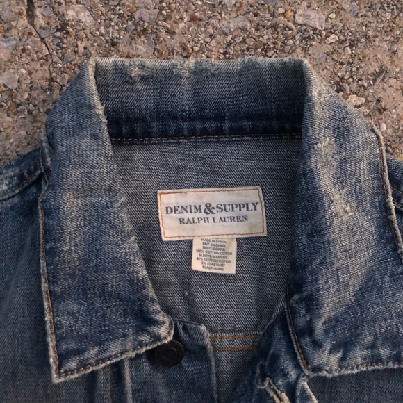 RL DENIM & SUPPLY Waxed Sleeve Denim Jacket (SZ L) - Picture 4 of 8